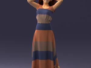 000477 Stylized Female Character in Dress Realistic Human Character 3dp 3D Print Model