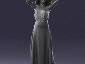 woman in dress 0143 3d print ready Modello di stampa 3D