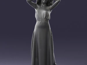 000477 Stylized Female Character in Dress Realistic Human Character 3dp 3D Print Model
