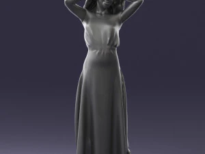 000477 Stylized Female Character in Dress Realistic Human Character 3dp 3D Print Model