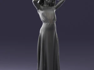 000477 Stylized Female Character in Dress Realistic Human Character 3dp 3D Print Model