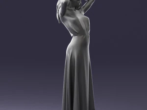 000477 Stylized Female Character in Dress Realistic Human Character 3dp 3D Print Model