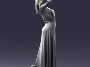 000477 Stylized Female Character in Dress Realistic Human Character 3dp 3D Print Model