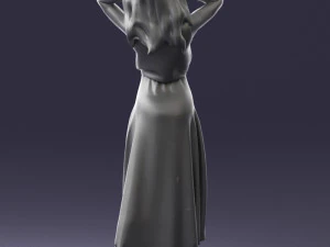 000477 Stylized Female Character in Dress Realistic Human Character 3dp 3D Print Model