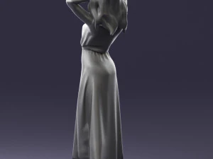 000477 Stylized Female Character in Dress Realistic Human Character 3dp 3D Print Model