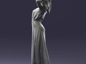 000477 Stylized Female Character in Dress Realistic Human Character 3dp 3D Print Model