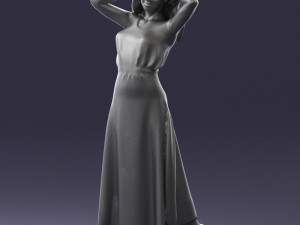 woman in dress 0143 3d print ready Modello di stampa 3D