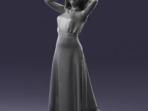 000477 Stylized Female Character in Dress Realistic Human Character 3dp 3D Print Model