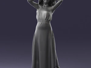 000477 Stylized Female Character in Dress Realistic Human Character 3dp 3D Print Model