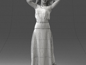 woman in dress 0143 3d print ready Modello di stampa 3D