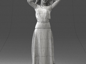 woman in dress 0143 3d print ready Modello di stampa 3D