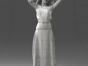 000477 Stylized Female Character in Dress Realistic Human Character 3dp 3D Print Model