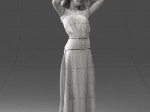 woman in dress 0143 3d print ready Modello di stampa 3D