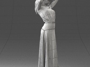 woman in dress 0143 3d print ready Modello di stampa 3D