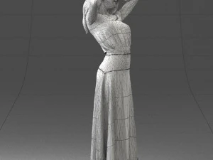000477 Stylized Female Character in Dress Realistic Human Character 3dp 3D Print Model