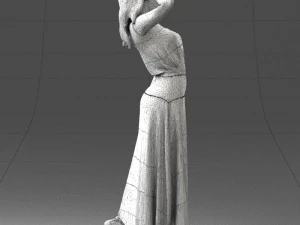 000477 Stylized Female Character in Dress Realistic Human Character 3dp 3D Print Model