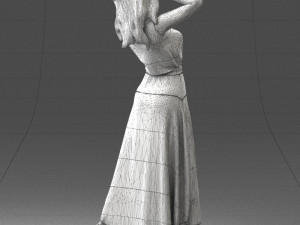 woman in dress 0143 3d print ready Modello di stampa 3D