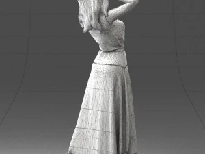 000477 Stylized Female Character in Dress Realistic Human Character 3dp 3D Print Model