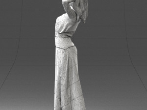 woman in dress 0143 3d print ready Modello di stampa 3D