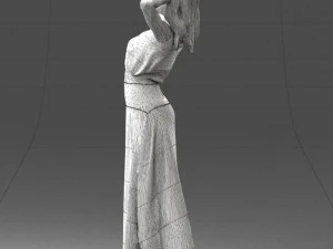 000477 Stylized Female Character in Dress Realistic Human Character 3dp 3D Print Model
