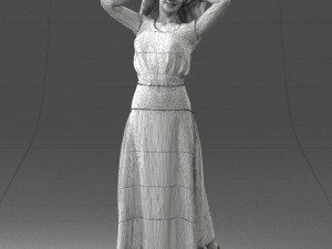 woman in dress 0143 3d print ready Modello di stampa 3D