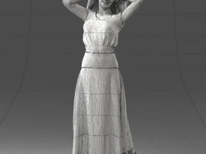 000477 Stylized Female Character in Dress Realistic Human Character 3dp 3D Print Model