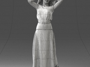 woman in dress 0143 3d print ready Modello di stampa 3D