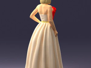000483 Elegant Woman in Evening Dress 3D Model