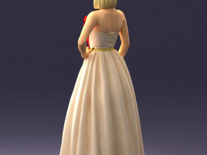 000483 Elegant Woman in Evening Dress 3D Model