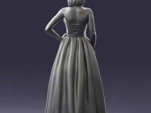000483 Elegant Woman in Evening Dress 3D Model