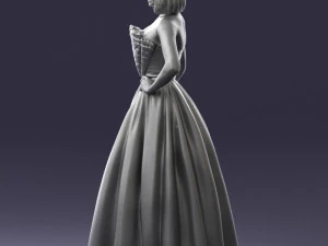 000483 Elegant Woman in Evening Dress 3D Model