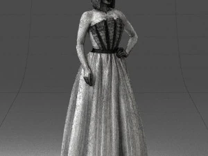 000483 Elegant Woman in Evening Dress 3D Model
