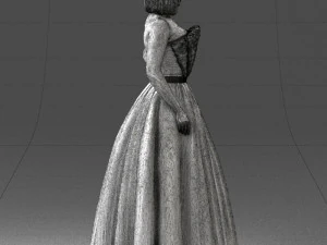 000483 Elegant Woman in Evening Dress 3D Model