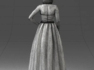 000483 Elegant Woman in Evening Dress 3D Model