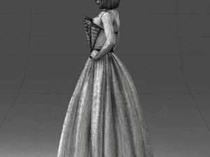000483 Elegant Woman in Evening Dress 3D Model