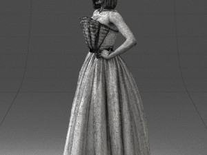 girl in dress 0149 3D Model