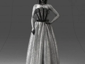 000483 Elegant Woman in Evening Dress 3D Model