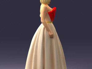 000483 Elegant Woman in Evening Dress 3D Print Model