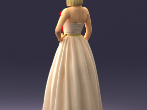 girl in dress 0149 3d print ready Modelo de Impressão 3D