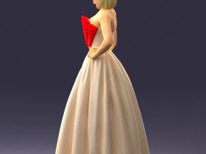 000483 Elegant Woman in Evening Dress 3D Print Model