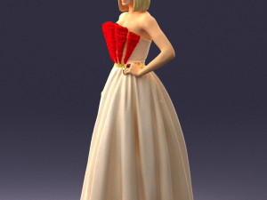 girl in dress 0149 3d print ready Modelo de Impressão 3D