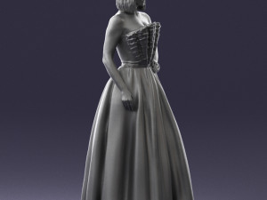 girl in dress 0149 3d print ready Modelo de Impressão 3D