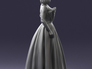 girl in dress 0149 3d print ready Modelo de Impressão 3D