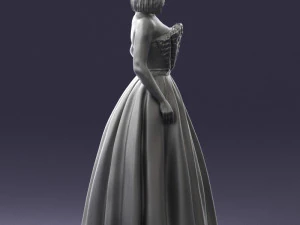 000483 Elegant Woman in Evening Dress 3D Print Model