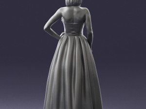 girl in dress 0149 3d print ready Modelo de Impressão 3D