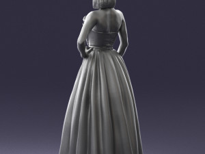 girl in dress 0149 3d print ready Modelo de Impressão 3D