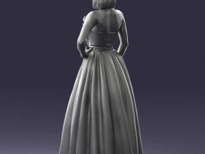000483 Elegant Woman in Evening Dress 3D Print Model