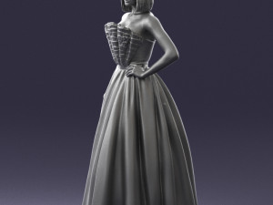 girl in dress 0149 3d print ready Modelo de Impressão 3D