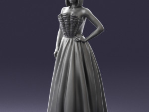 girl in dress 0149 3d print ready Modelo de Impressão 3D