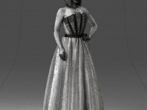 girl in dress 0149 3d print ready Modelo de Impressão 3D